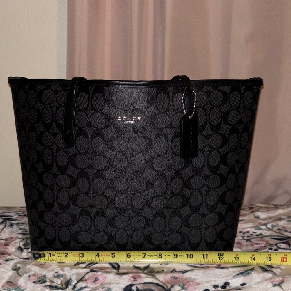 Coach Black and Gray Signature Tote